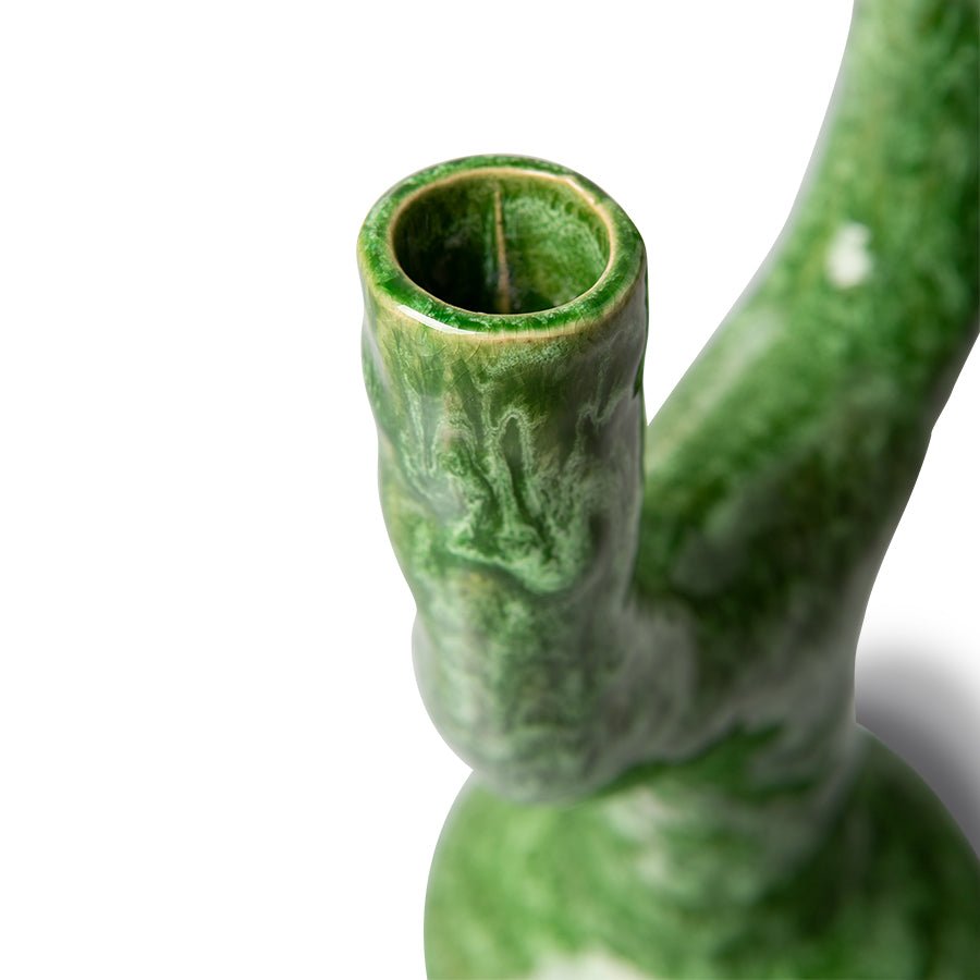 The emeralds - ceramic candle holder L, (reactive green) - Urban Nest
