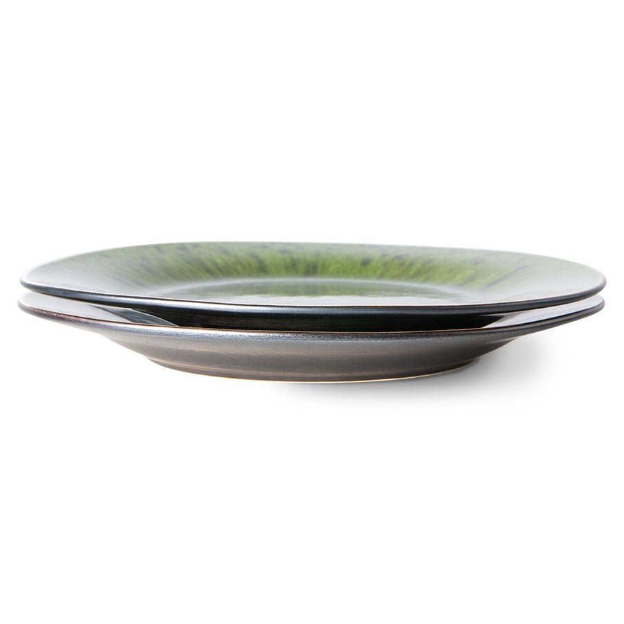 The emeralds: ceramic dinner plate spotted, green (set of 2) - Urban Nest