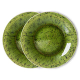 The emeralds: ceramic dinner plate spotted, green (set of 2) - Urban Nest