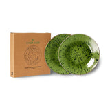The emeralds: ceramic side plate spotted, green (set of 2) - Urban Nest