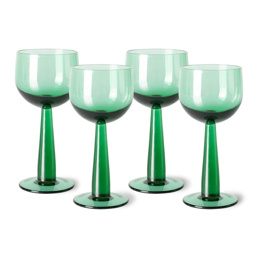The emeralds: wine glass tall, fern green (set of 4) - Urban Nest