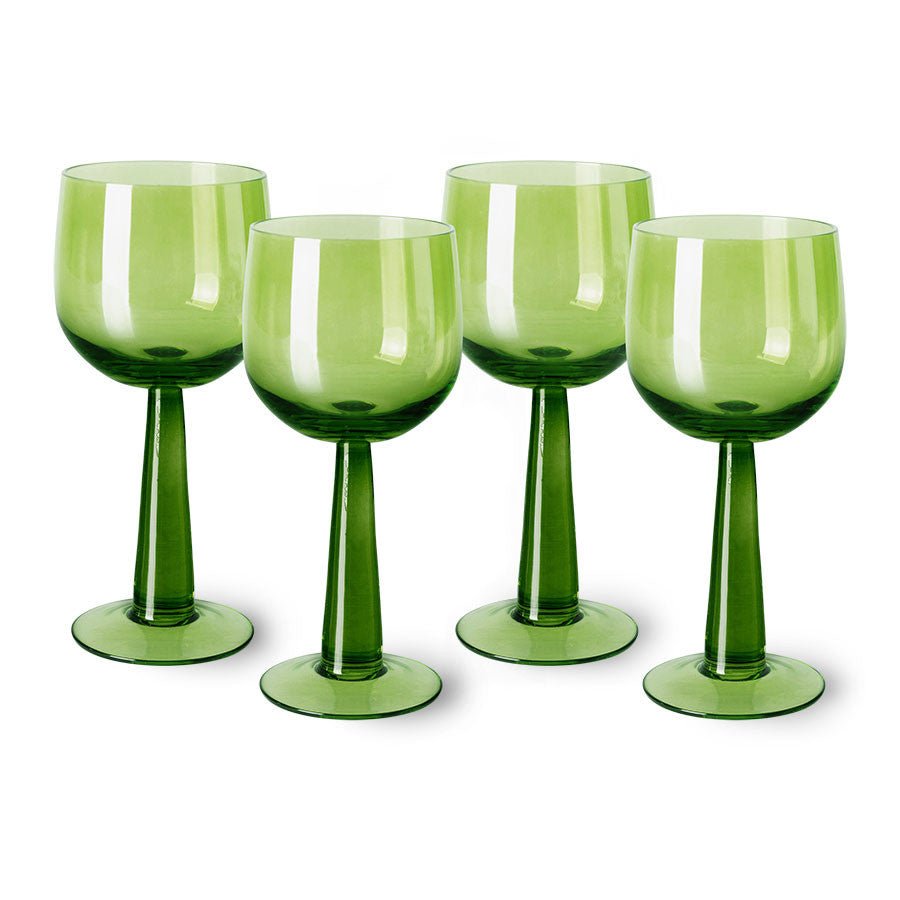 the emeralds: wine glass tall, lime green (set of 4) - Urban Nest