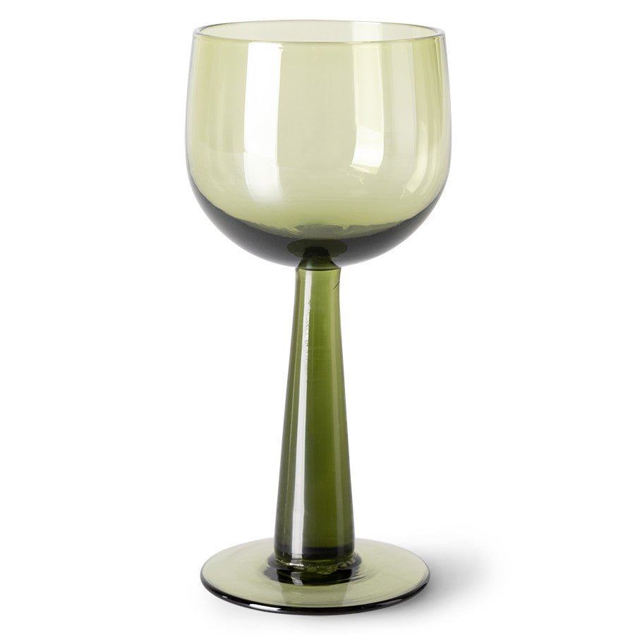 The emeralds: wine glass tall, olive green (set of 4) - Urban Nest