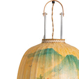 Traditional lantern: landscape painting - oval L - Urban Nest