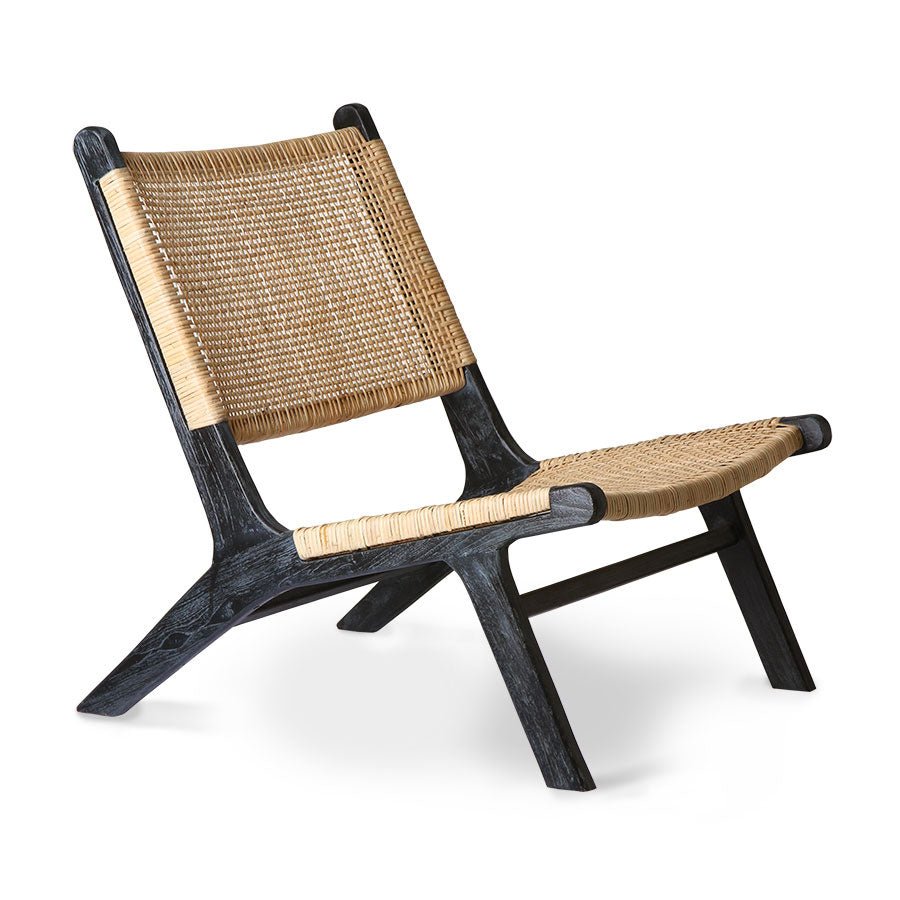 Webbing lounge chair - black/natural - Urban Nest