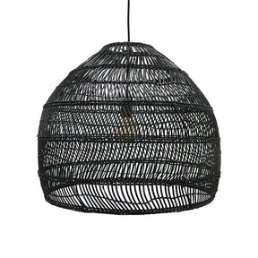 Wicker pendant lamp ball - black M - Urban Nest