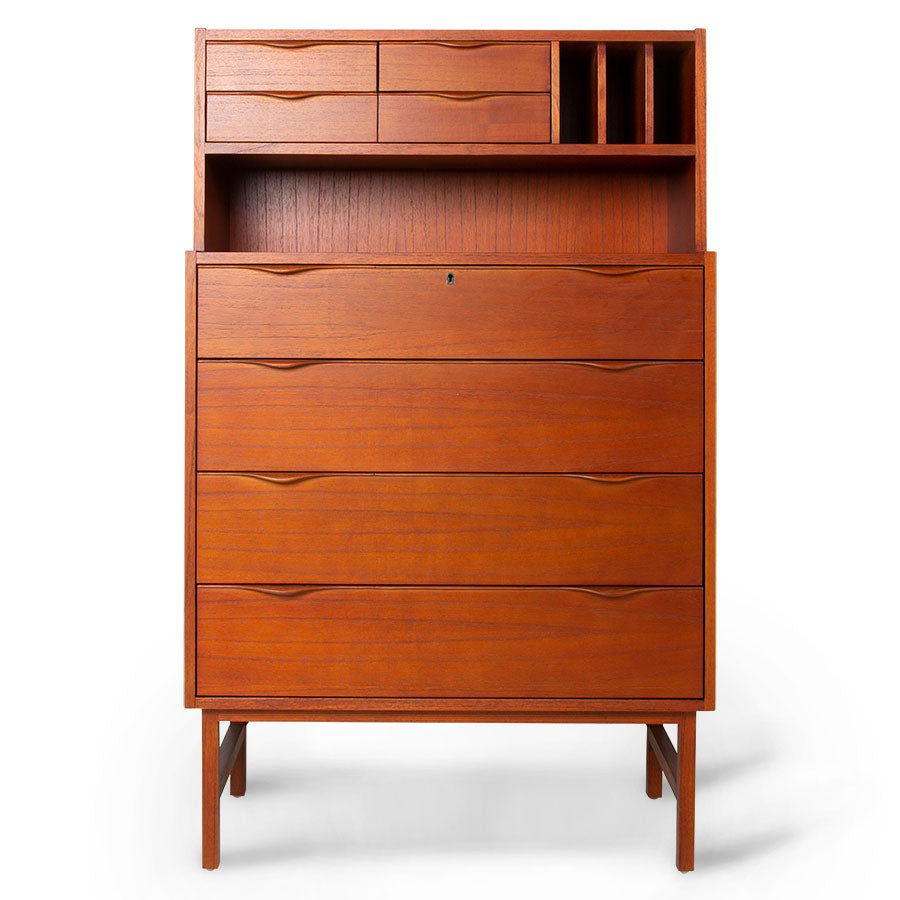 Wooden secretary - brown stained - Urban Nest
